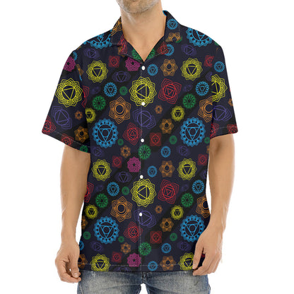 Colorful Seven Chakras Pattern Print Aloha Shirt