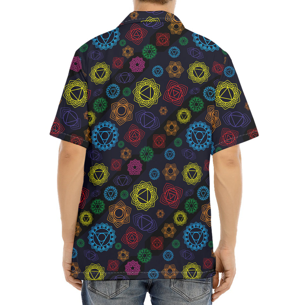 Colorful Seven Chakras Pattern Print Aloha Shirt