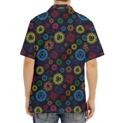 Colorful Seven Chakras Pattern Print Aloha Shirt