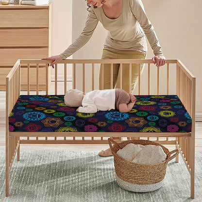 Colorful Seven Chakras Pattern Print Baby Crib Sheet