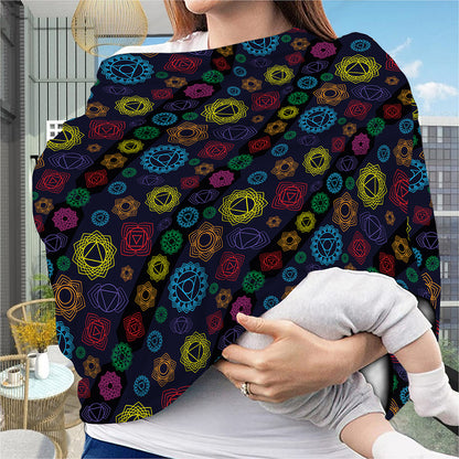 Colorful Seven Chakras Pattern Print Baby Seat Cover