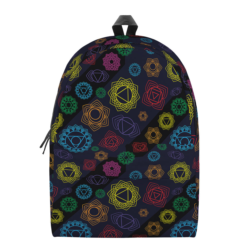 Colorful Seven Chakras Pattern Print Backpack