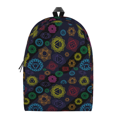 Colorful Seven Chakras Pattern Print Backpack