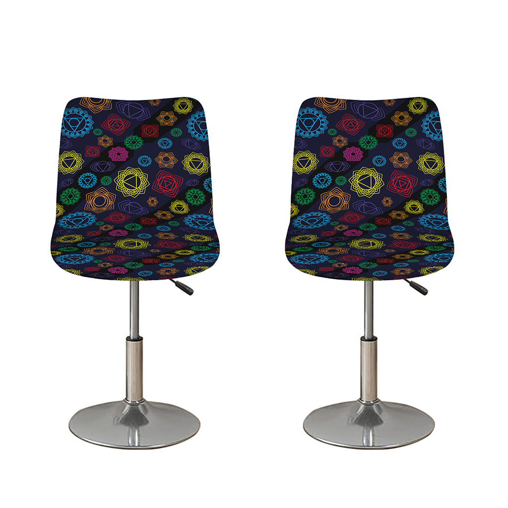 Colorful Seven Chakras Pattern Print Bar Stool Covers