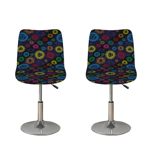 Colorful Seven Chakras Pattern Print Bar Stool Covers