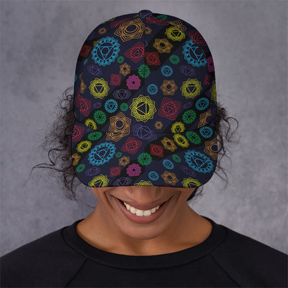 Colorful Seven Chakras Pattern Print Baseball Cap