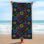 Colorful Seven Chakras Pattern Print Beach Towel