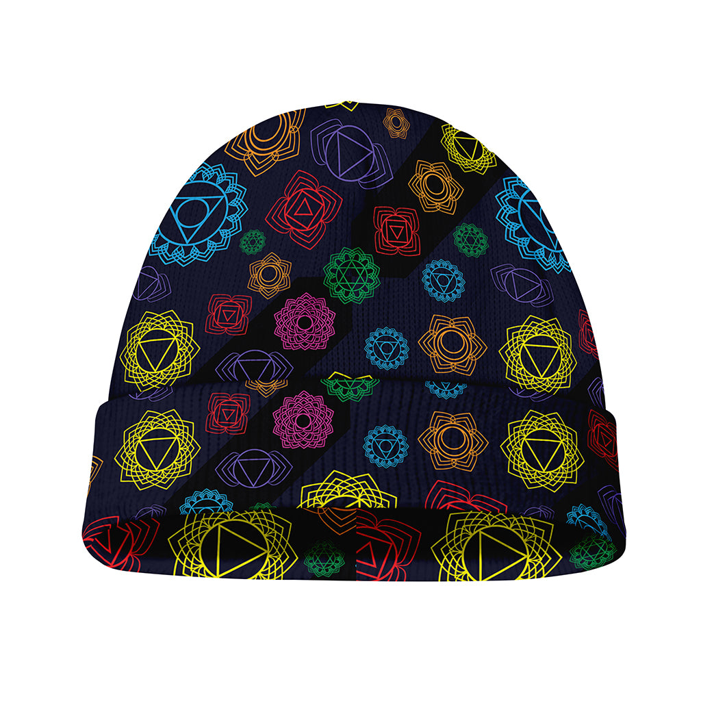 Colorful Seven Chakras Pattern Print Beanie