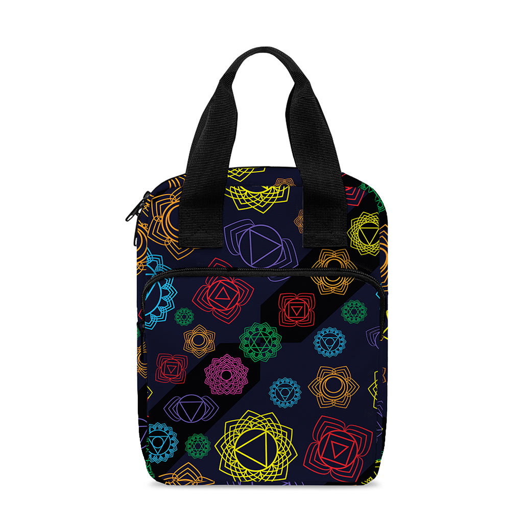 Colorful Seven Chakras Pattern Print Bible Tote Bag