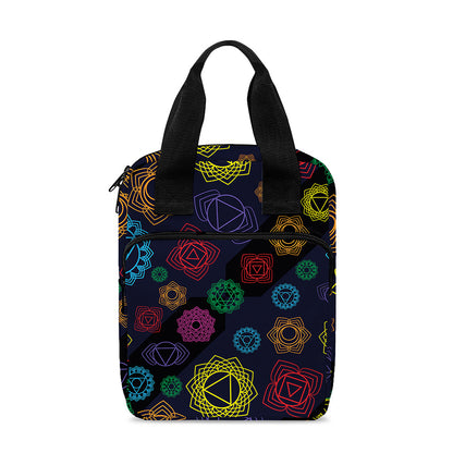 Colorful Seven Chakras Pattern Print Bible Tote Bag