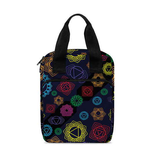 Colorful Seven Chakras Pattern Print Bible Tote Bag