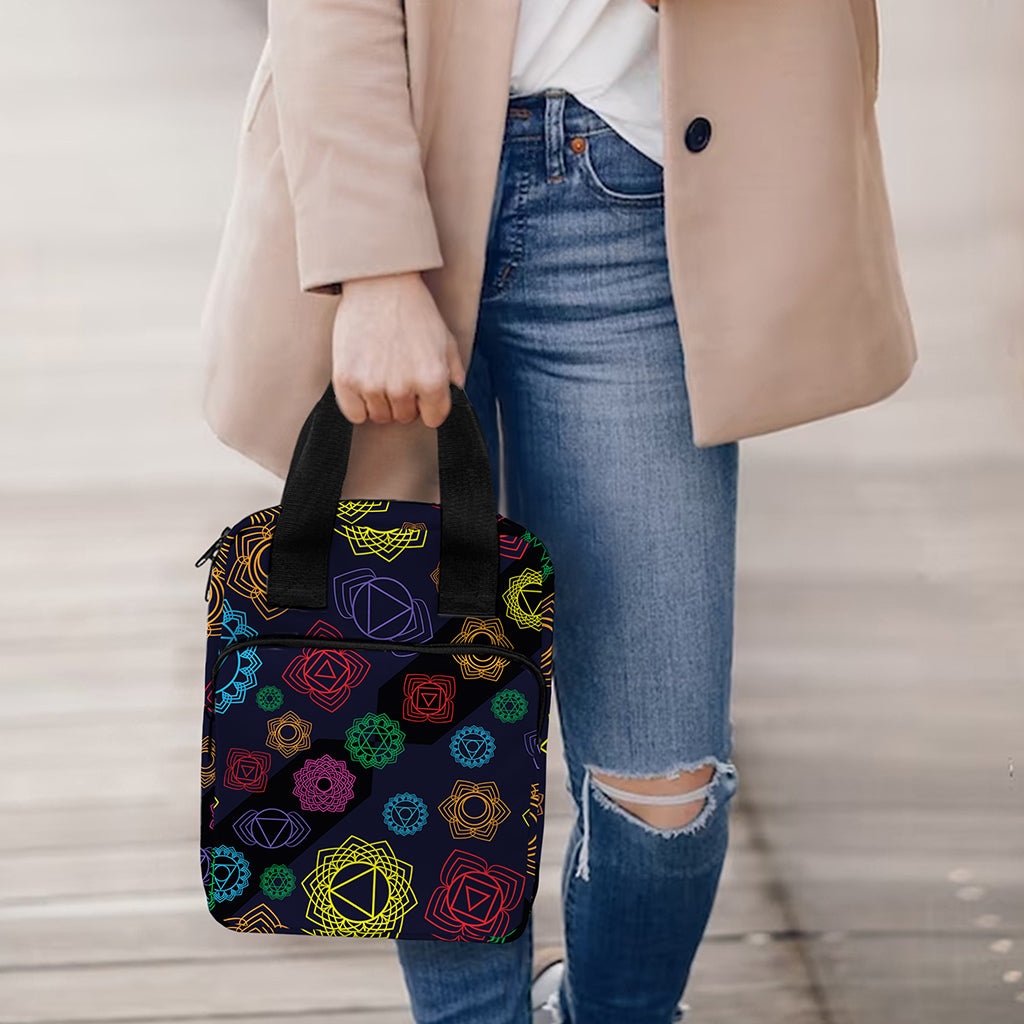 Colorful Seven Chakras Pattern Print Bible Tote Bag