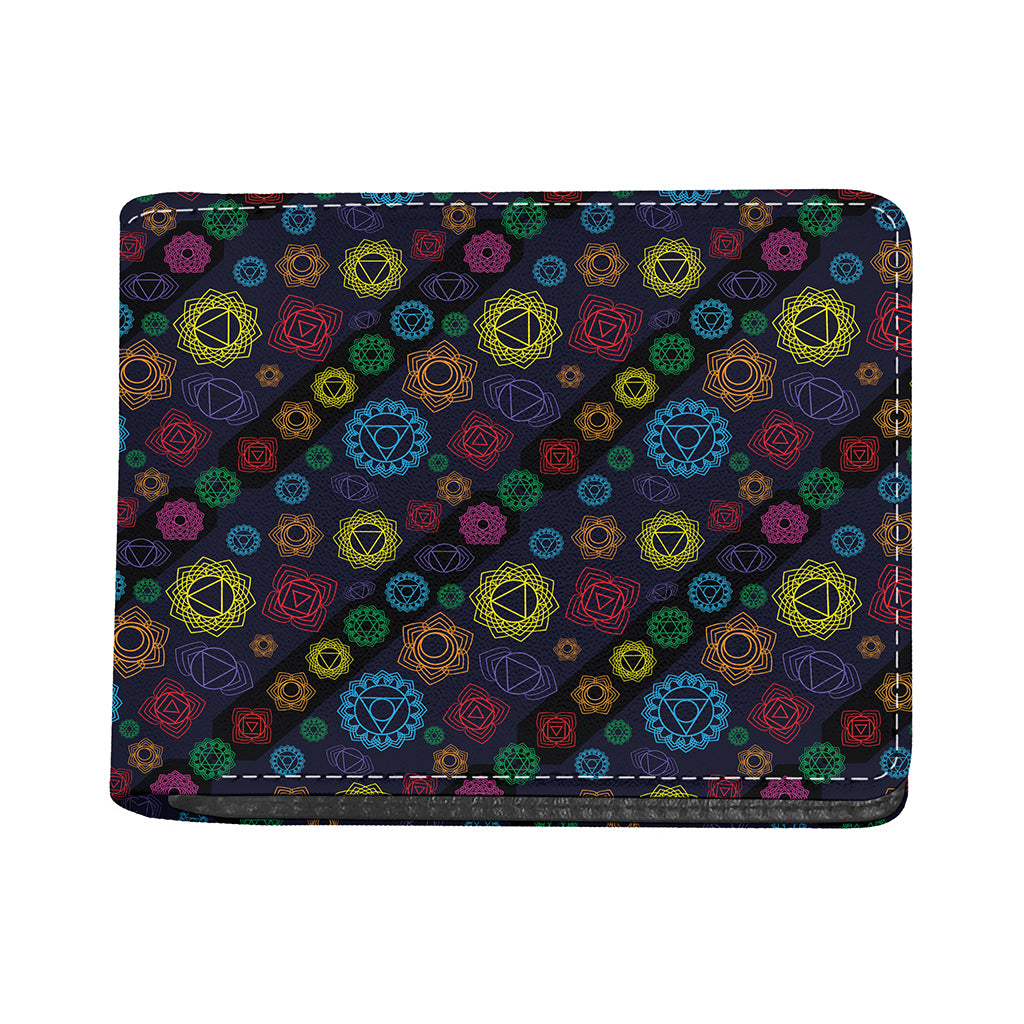Colorful Seven Chakras Pattern Print Bifold Wallet