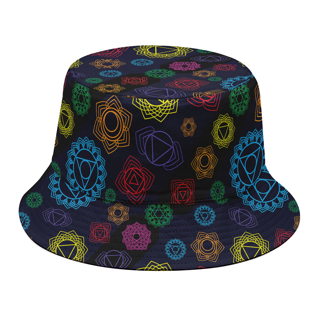 Colorful Seven Chakras Pattern Print Bucket Hat