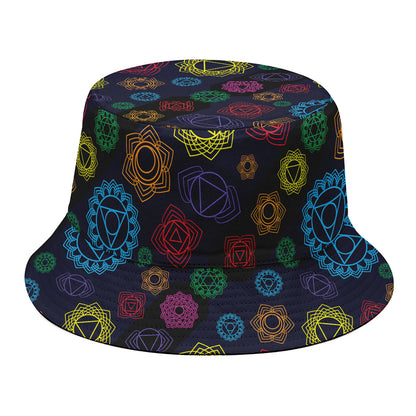 Colorful Seven Chakras Pattern Print Bucket Hat