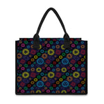 Colorful Seven Chakras Pattern Print Canvas Tote Bag