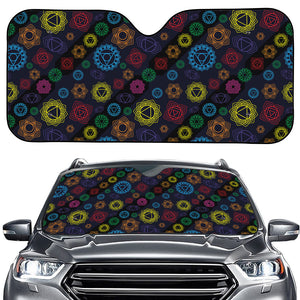 Colorful Seven Chakras Pattern Print Car Windshield Sun Shade