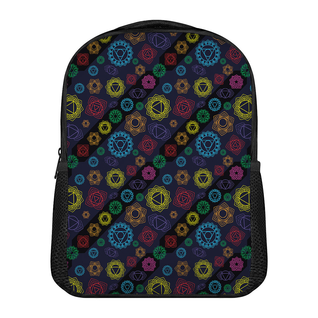 Colorful Seven Chakras Pattern Print Casual Backpack
