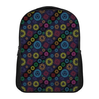 Colorful Seven Chakras Pattern Print Casual Backpack