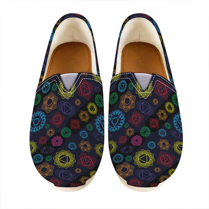 Colorful Seven Chakras Pattern Print Casual Shoes
