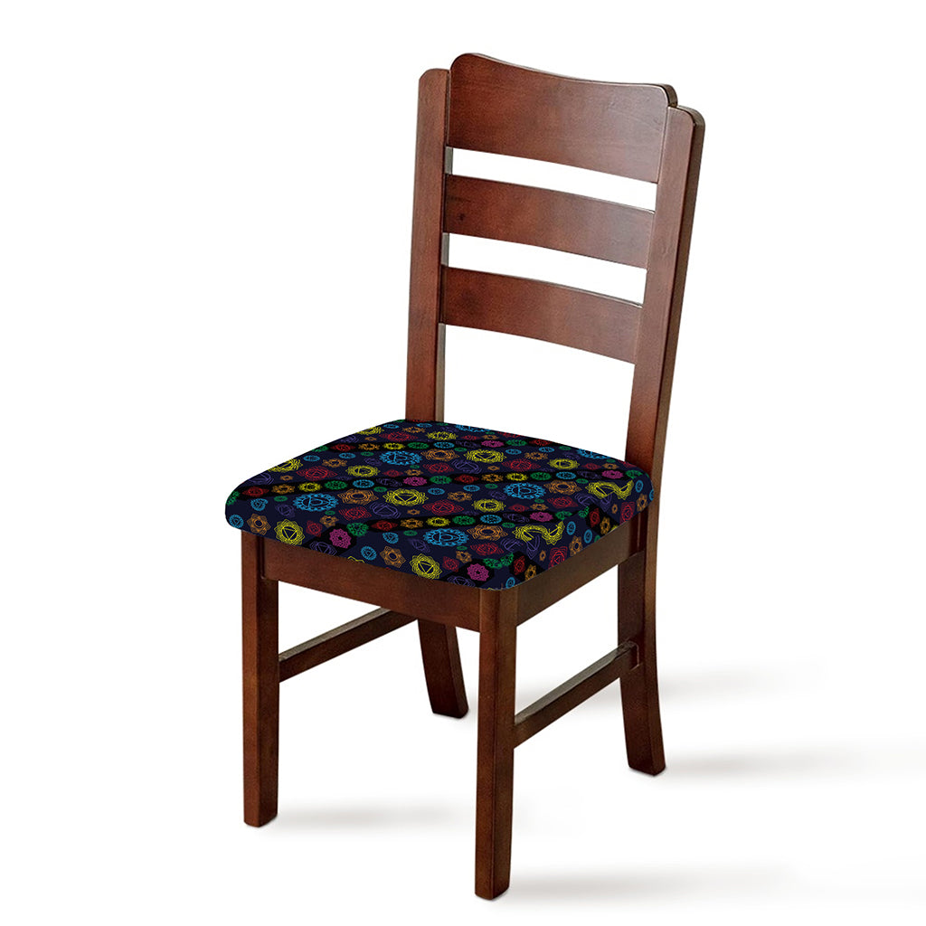 Colorful Seven Chakras Pattern Print Chair Cushion Cover