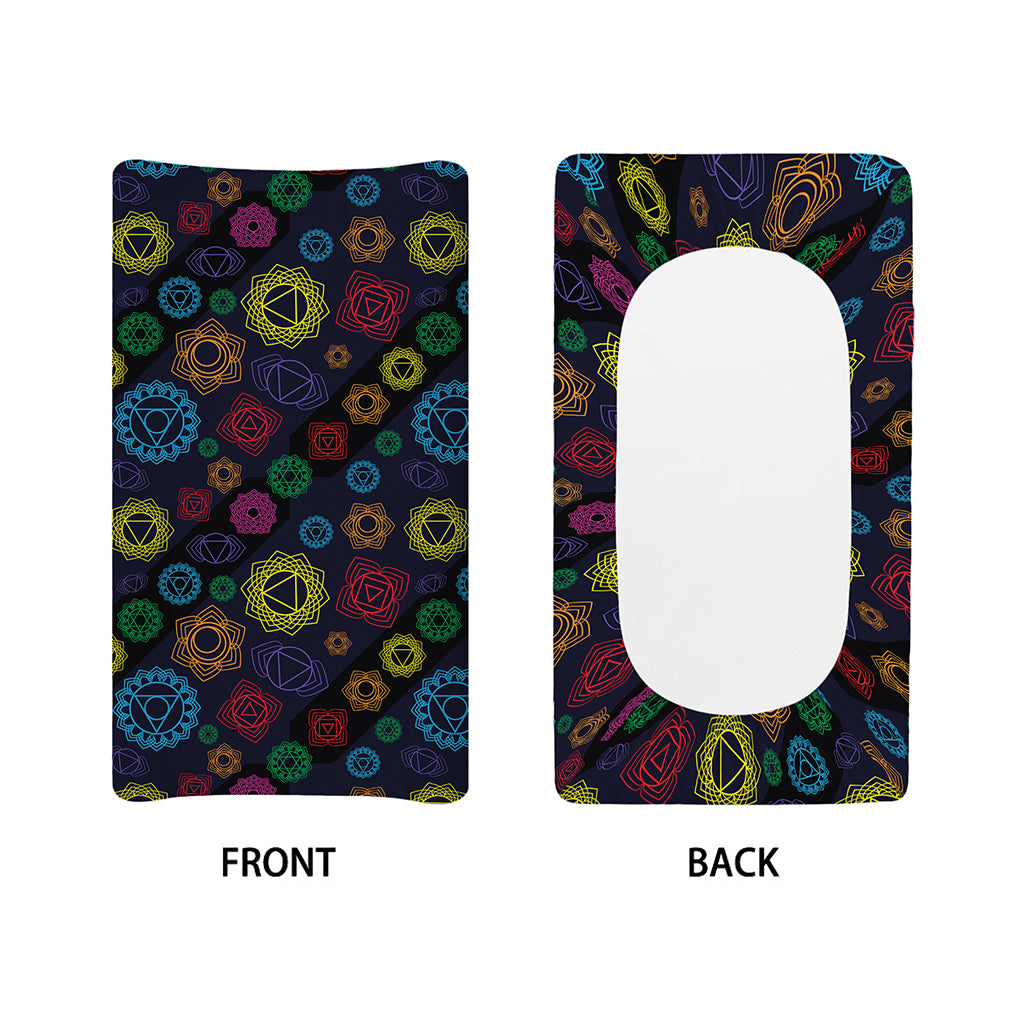 Colorful Seven Chakras Pattern Print Changing Pad Cover