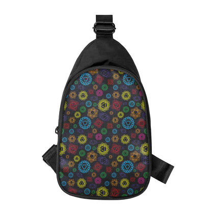 Colorful Seven Chakras Pattern Print Chest Bag