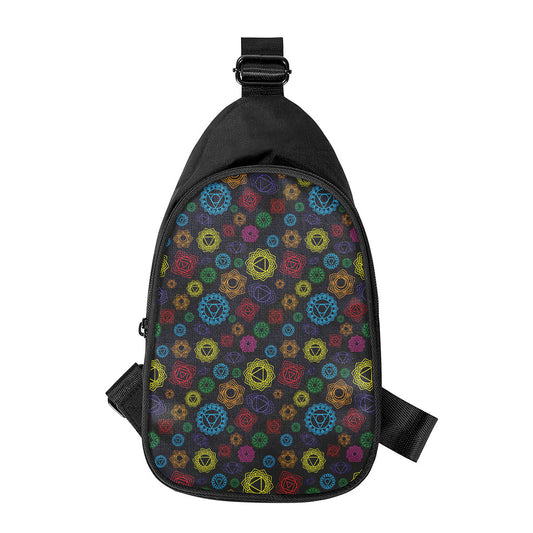 Colorful Seven Chakras Pattern Print Chest Bag