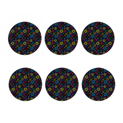Colorful Seven Chakras Pattern Print Coaster Set