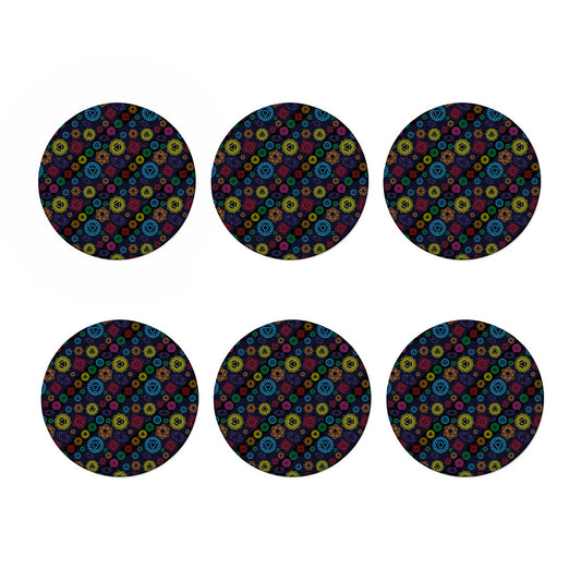 Colorful Seven Chakras Pattern Print Coaster Set
