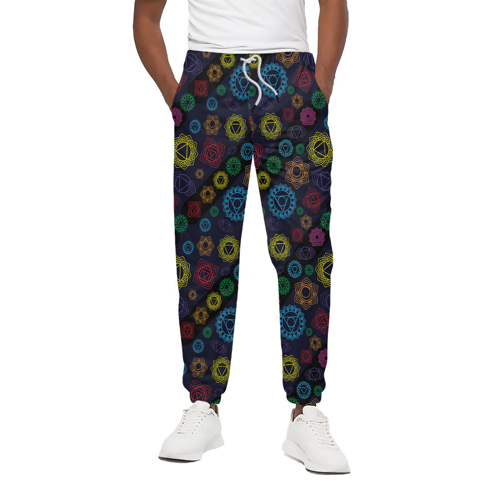 Colorful Seven Chakras Pattern Print Cotton Pants