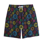 Colorful Seven Chakras Pattern Print Cotton Shorts