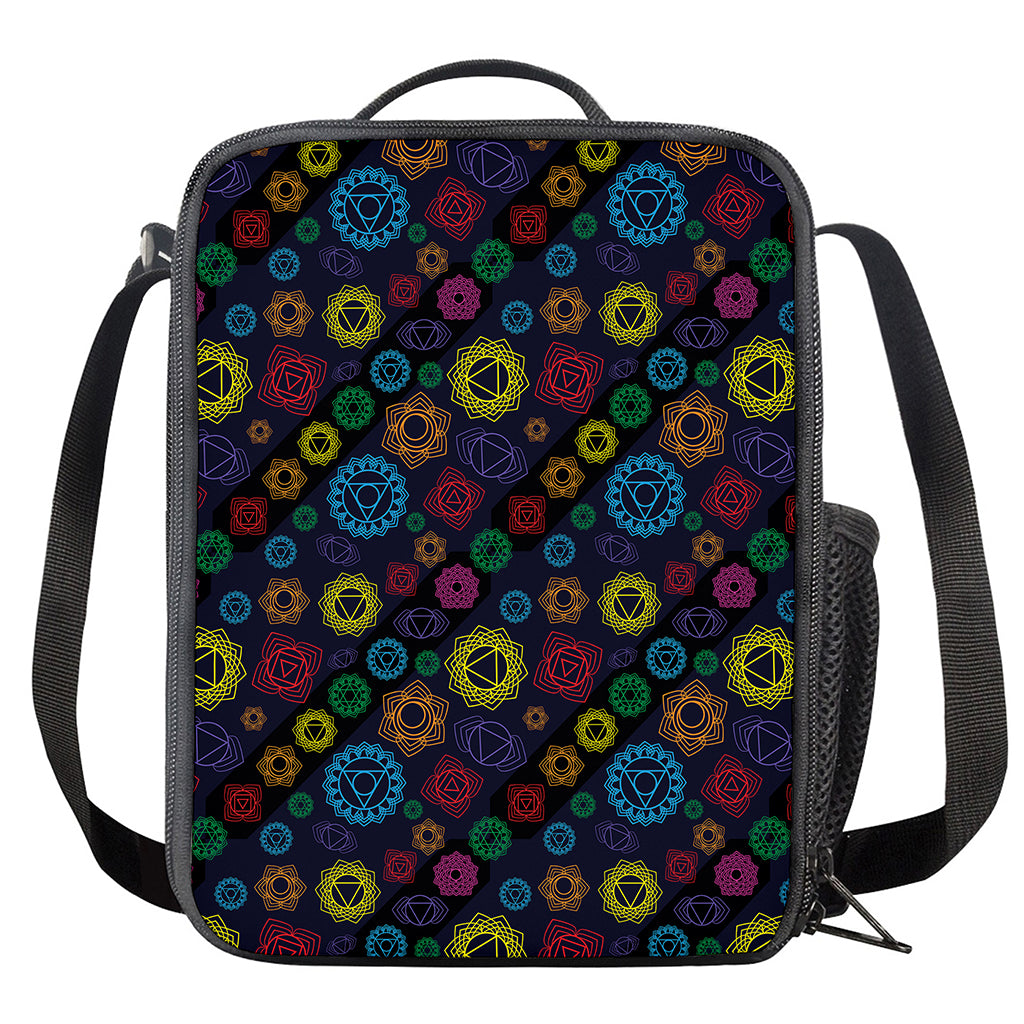 Colorful Seven Chakras Pattern Print Crossbody Lunch Bag