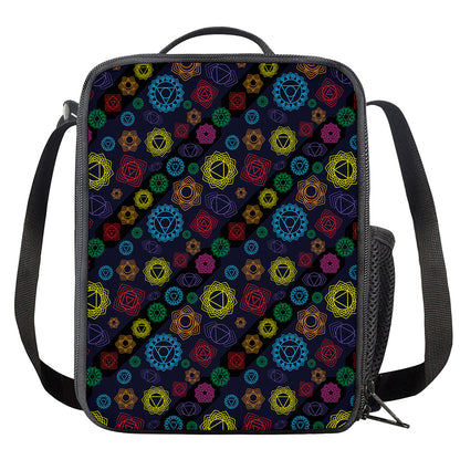 Colorful Seven Chakras Pattern Print Crossbody Lunch Bag