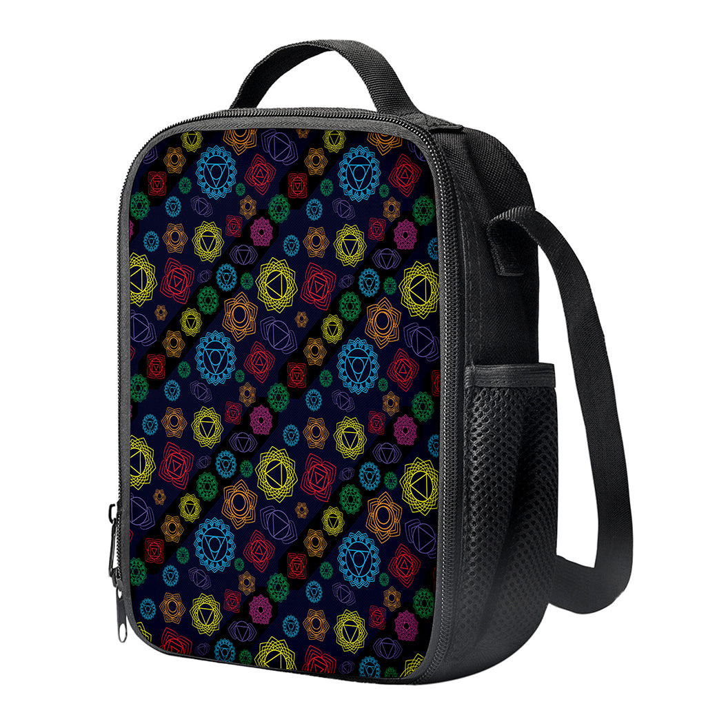 Colorful Seven Chakras Pattern Print Crossbody Lunch Bag