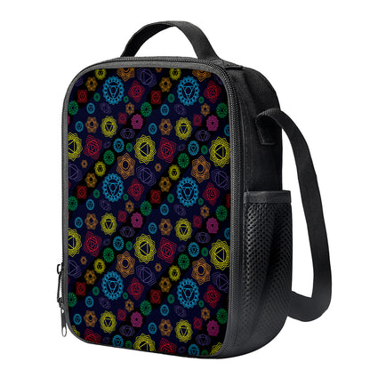 Colorful Seven Chakras Pattern Print Crossbody Lunch Bag