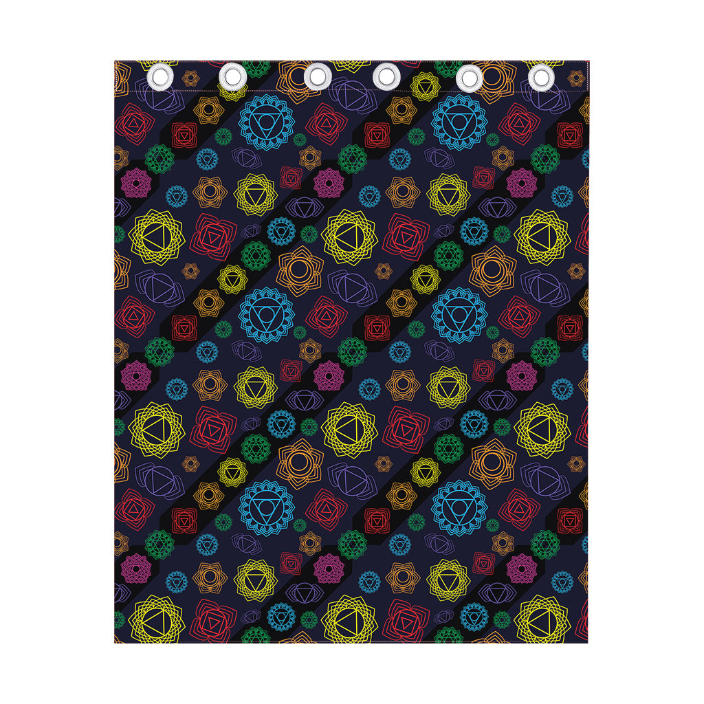 Colorful Seven Chakras Pattern Print Curtain