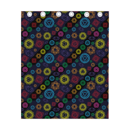 Colorful Seven Chakras Pattern Print Curtain