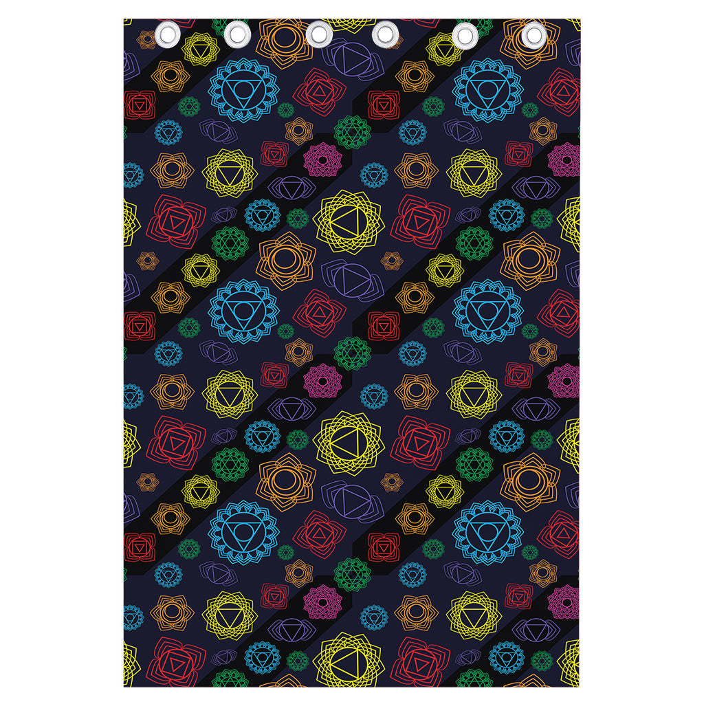Colorful Seven Chakras Pattern Print Curtain