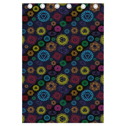 Colorful Seven Chakras Pattern Print Curtain