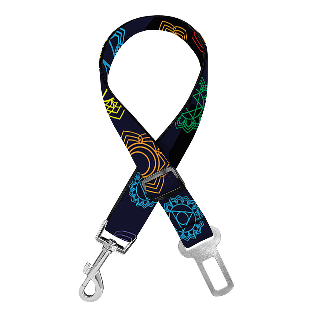 Colorful Seven Chakras Pattern Print Dog Seat Belt