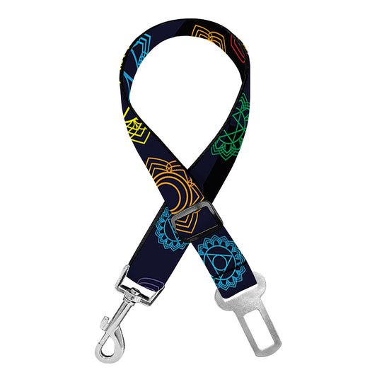 Colorful Seven Chakras Pattern Print Dog Seat Belt