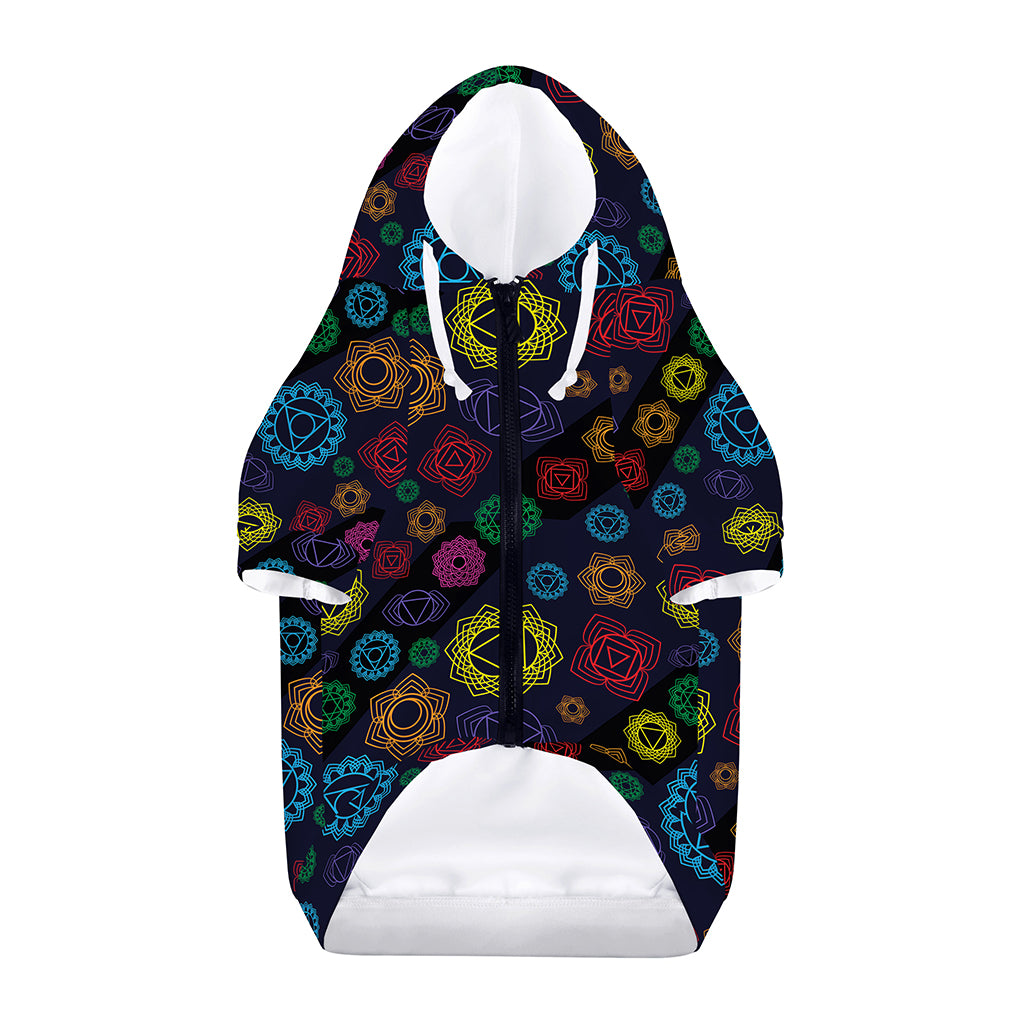 Colorful Seven Chakras Pattern Print Dog Zip Up Hoodie