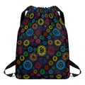 Colorful Seven Chakras Pattern Print Drawstring Backpack