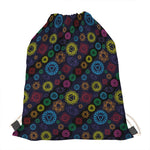 Colorful Seven Chakras Pattern Print Drawstring Bag