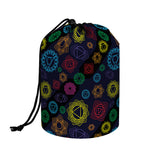 Colorful Seven Chakras Pattern Print Drawstring Makeup Bag