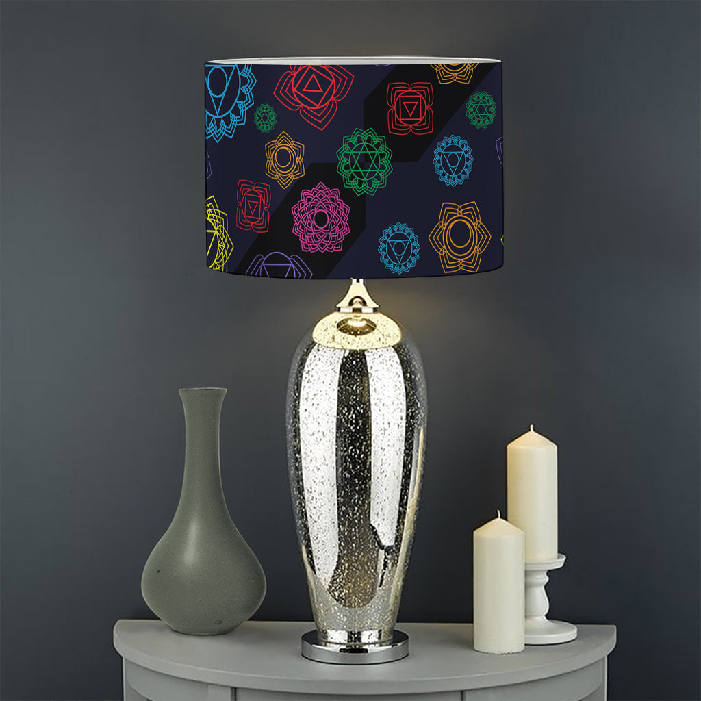 Colorful Seven Chakras Pattern Print Drum Lamp Shade