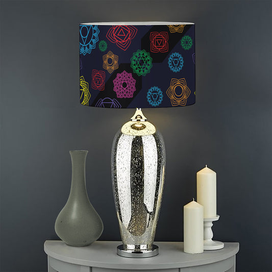 Colorful Seven Chakras Pattern Print Drum Lamp Shade