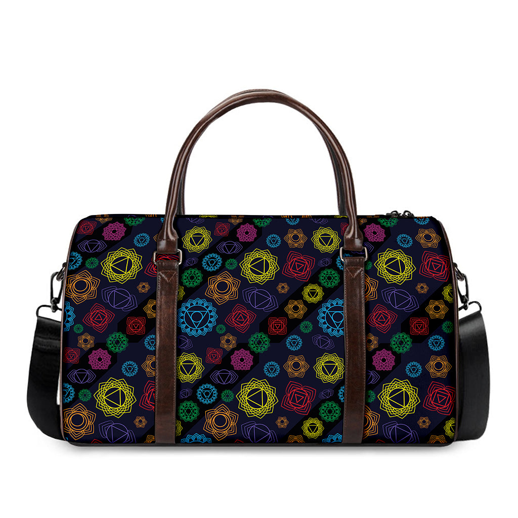 Colorful Seven Chakras Pattern Print Duffle Bag