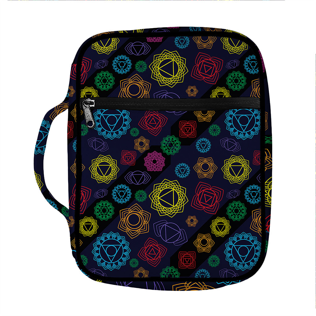 Colorful Seven Chakras Pattern Print Front Pocket Bible Bag